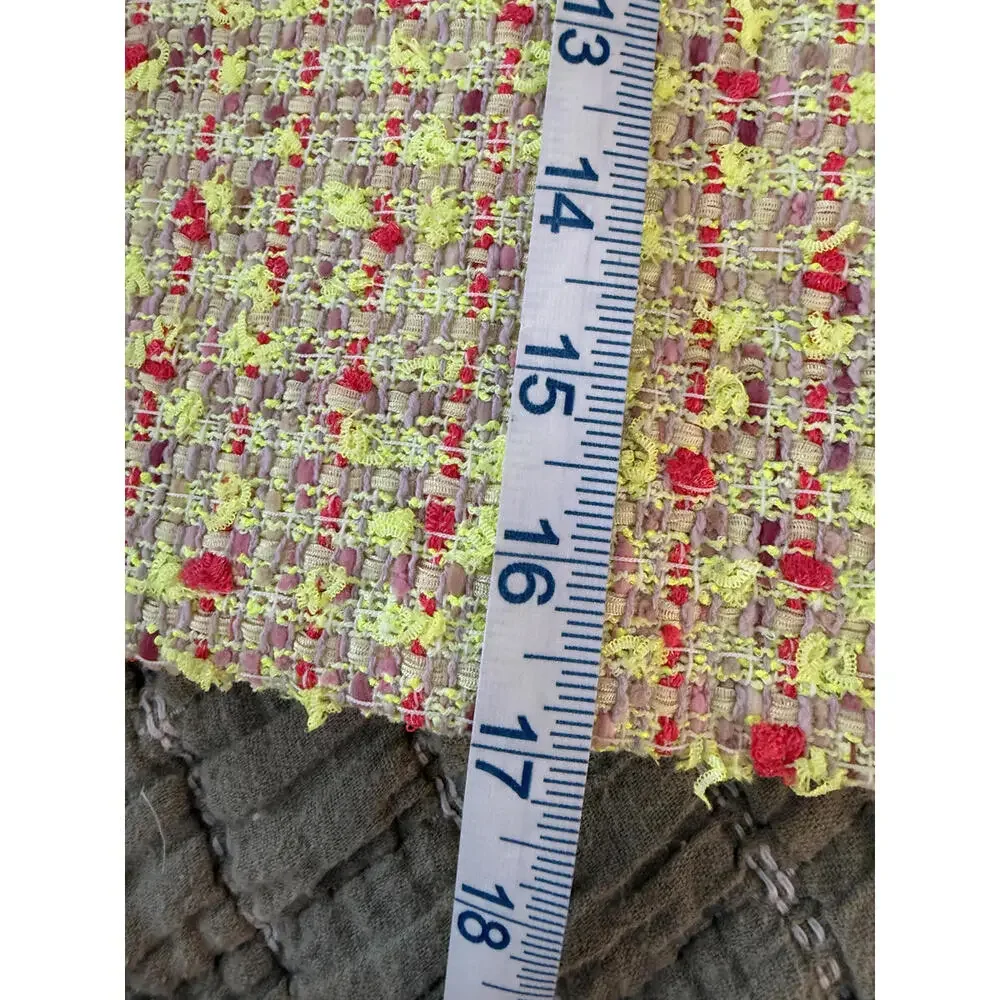 J.‎ CREW Neon Pink/Chartreuse No. 2 Tweed Pencil Skirt Size 2. Preppy Y2K 90s
